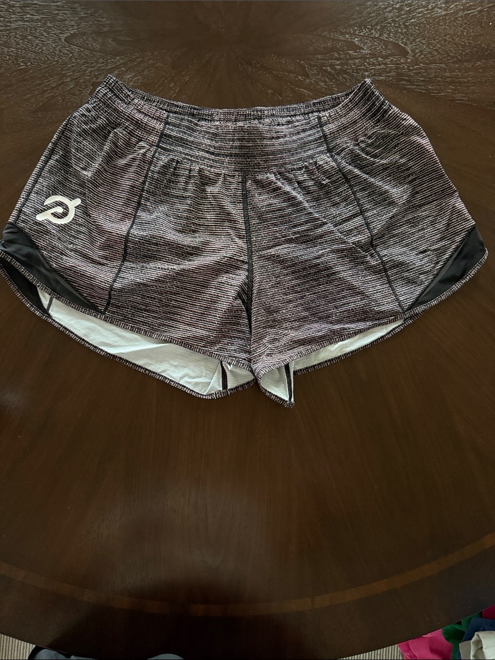 Lululemon x Peloton Women's Heathered Black Athletic Shorts 12 Tall